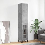 vidaXL Dulap înalt, gri beton, 34,5x34x180 cm, lemn prelucrat