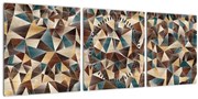 Tablou - Triunghiuri (cu ceas) (90x30 cm)