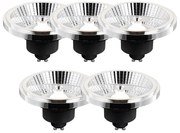 Set de 5 lămpi LED GU10 cu 3 trepte de intensitate luminoasă în Kelvin AR111 10W 800 lm 2700 - 3700K