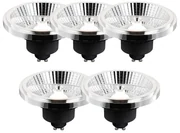 Set de 5 lămpi LED GU10 cu 3 trepte de intensitate luminoasă în Kelvin AR111 10W 800 lm 2700 - 3700K