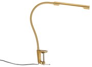 Lampă de birou cu clește alamă incluzând LED cu dimmer tactil - Lionard