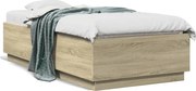 vidaXL Cadru de pat, stejar sonoma, 90x190 cm, lemn prelucrat
