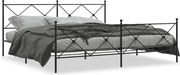 vidaXL Cadru pat metalic cu tăblii de cap/picioare, negru, 193x203 cm