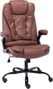 vidaXL Scaun de birou, maro deschis, piele întoarsă ecologică