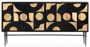 Comodă neagră din lemn de mango 175x90x40 cm Navya – MOME