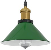 vidaXL Lampă suspendată reglabilă pe înălțime E27 verde lucios metal