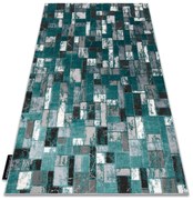 Covor DE LUXE modern 6768 Geometric  - structural verde / antracit