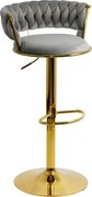 Scaun Bar Catifea Gri ABS 118 - Modern, Elegant, Reglabil