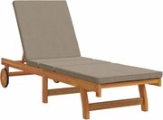 vidaXL Șezlong cu pernă Maro 63 x 199 x 85cm Lemn masiv de acacia