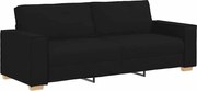 vidaXL Canapea cu 3 locuri, neagră, 220x78x84 cm, material textil