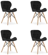 Set 4 Scaune Bucatarie/Dining Kross Catifea Negre