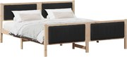 vidaXL Cadru de pat Maro și negru 180 x 200 cm Lemn masiv de pin