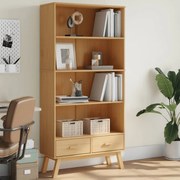vidaXL Bibliotecă cu 4 niveluri „OLDEN”, maro, lemn masiv de pin