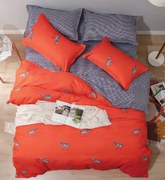 Lenjerie Pat Dublu, 4 Piese, Bumbac Satinat Superior - Zebra