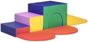 HOMCOM Set de Joacă pentru Copii 12-36 Luni cu 7 Blocuri din PU și EPE Multicolor | Aosom Romania