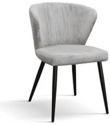 SET 2 Scaune Cielo, structura metalica, catifea Reiata - GRI - CATIFEA REIAT - NEGRU - STANDARD