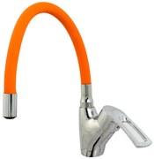 Baterie bucatarie , tip lebada , pipa flexibila portocalie , TRENDY S