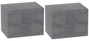 HOMCOM Set de 2 Noptiere Suspendate cu 2 Sertare, 40x29x30 cm, Gri | Aosom Romania