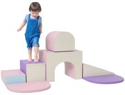 HOMCOM, 7 PCS module motricitate bebeluși, parcurs motricitate din spumă EPE, pentru copii preșcolari, multicolor | Aosom Romania