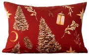 Husa de perna din microfibra GOLD CHRISTMAS 50x70 cm, rosu
