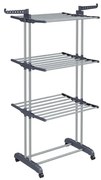 Uscător de rufe ELTON cu 4 niveluri pe roți, 63,5x128x173cm, gri SongmicsHome