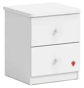 Noptiera pentru copii cu 2 sertare ,   Functionalitate si stil, colectia Varia White
