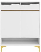 Dulap pentru pantofi cu iluminare LED, dulap de hol cu sertare și rafturi, 80x35x105 cm, Alb