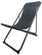 Șezlong pliabil de drumeție negru