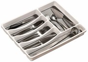 Kesper 30092 Cutie din plastic pentru tacâmuri cu5 compartimente, albă, 40,5 x 30,5 x 4,5 cm