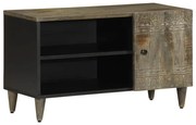 vidaXL Dulap TV Gri deschis 80x31,5x46 cm Lemn masiv Mango