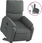 vidaXL Fotoliu rabatabil cu ridicare pe verticală, gri închis, textil