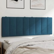 vidaXL Pernă tăblie de pat, albastru, 120 cm, catifea