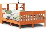 vidaXL Cadru de pat fără saltea, maro ceruit 150x200 cm lemn masiv pin