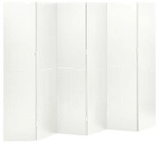 Paravan de cameră cu 6 panouri, alb, 240x180 cm, oțel