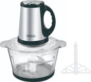 La mâna a doua: Tocator de bucatarie Rosberg R51111F, 400W, 2L, Recpient de sticla, 4 cutite, 3 viteze, Inox/negru