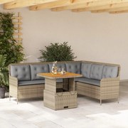 vidaXL Set canapele de grădină cu perne, 2 piese, bej, poliratan