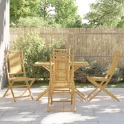 vidaXL Set mobilier de grădină, 5 piese, bambus