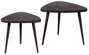 Set masute de cafea Viola din lemn de mango negru 50 si 60 cm
