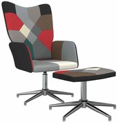 vidaXL Scaun de relaxare cu taburet, textil, petice