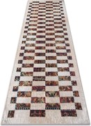 ANDRE 43780 covor lavabil Geometric anti-alunecare - bej / teracotă