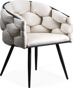 Scaune modern din catifea cu picioare metalice negre BUC 256 crem