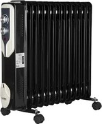 Calorifer electric Floria ZLN3673,Negru 2500 W, 13 elementi, 3 trepte de putere, Termostat reglabil, Protectie supra-incalzire, Indicator luminos,