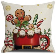 Fata de perna de Craciun HOT CHOCOLATE 45x45 cm, colorata