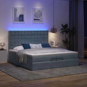 vidaXL Cadru de pat otoman cu saltele Gri închis 200x200cm catifea