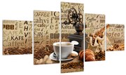 Tablou cu cafea rășniță și croissanți (125x70 cm), în 40 de alte dimensiuni noi