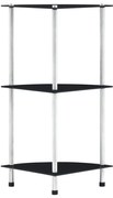 vidaXL Raft cu 3 niveluri, negru, 30 x 30 x 67 cm, sticlă securizată