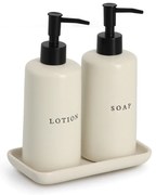 Set dozatoare ceramice pentru săpun și loțiune BATH STYLE, 3 piese