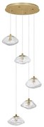 Lustra moderna cu 5 Pendule design decorativ KING aurie