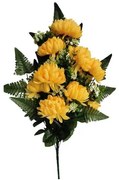 Buchet artificial decorativ Crizanteme, galben, înălțime 60 cm