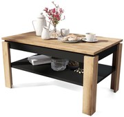 Masă de conferință extensibilă ADEN, blat rabatabil, stejar craft/negru